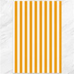 Vertical Stripes - White and Dark Tangerine Orange Canvas 12  x 18 