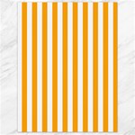 Vertical Stripes - White and Dark Tangerine Orange Canvas 18  x 24 