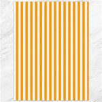 Vertical Stripes - White and Dark Tangerine Orange Canvas 36  x 48 