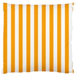 Vertical Stripes - White and Dark Tangerine Orange Large Cushion Case (Two Sides)