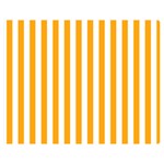 Vertical Stripes - White and Dark Tangerine Orange Double Sided Flano Blanket (Medium)