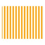 Vertical Stripes - White and Dark Tangerine Orange Double Sided Flano Blanket (Large)