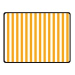 Vertical Stripes - White and Dark Tangerine Orange Double Sided Fleece Blanket (Small) (Two Sides)