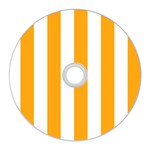 Vertical Stripes - White and Dark Tangerine Orange CD Wall Clock