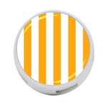 Vertical Stripes - White and Dark Tangerine Orange 4-Port USB Hub (Two Sides)