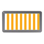 Vertical Stripes - White and Dark Tangerine Orange Memory Card Reader (Mini)