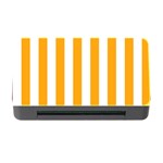 Vertical Stripes - White and Dark Tangerine Orange Memory Card Reader with CF
