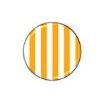 Vertical Stripes - White and Dark Tangerine Orange Hat Clip Ball Marker (4 pack)