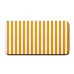 Vertical Stripes - White and Dark Tangerine Orange Medium Bar Mat
