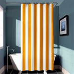 Vertical Stripes - White and Dark Tangerine Orange Shower Curtain 36  x 72  (Stall)