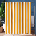 Vertical Stripes - White and Dark Tangerine Orange Shower Curtain 60  x 72  (Medium)