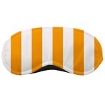 Vertical Stripes - White and Dark Tangerine Orange Sleeping Mask