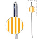 Vertical Stripes - White and Dark Tangerine Orange Book Mark