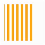 Vertical Stripes - White and Dark Tangerine Orange Small Garden Flag (Two Sides)