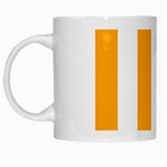 Vertical Stripes - White and Dark Tangerine Orange White Mug