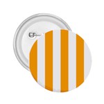 Vertical Stripes - White and Dark Tangerine Orange 2.25  Button