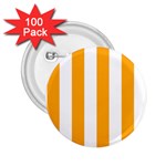 Vertical Stripes - White and Dark Tangerine Orange 2.25  Button (100 pack)