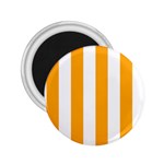 Vertical Stripes - White and Dark Tangerine Orange 2.25  Magnet