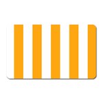 Vertical Stripes - White and Dark Tangerine Orange Magnet (Rectangular)