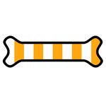Vertical Stripes - White and Dark Tangerine Orange Magnet (Dog Bone)