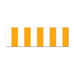 Vertical Stripes - White and Dark Tangerine Orange Sticker (Bumper)