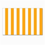 Vertical Stripes - White and Dark Tangerine Orange Postcards 5  x 7  (Pkg of 10)