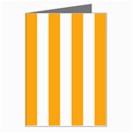 Vertical Stripes - White and Dark Tangerine Orange Greeting Card
