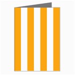 Vertical Stripes - White and Dark Tangerine Orange Greeting Cards (Pkg of 8)