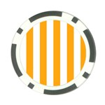 Vertical Stripes - White and Dark Tangerine Orange Poker Chip Card Guard