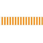 Vertical Stripes - White and Dark Orange Flano Scarf (Large)