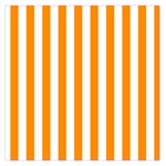 Vertical Stripes - White and Dark Orange Large Satin Scarf (Square)