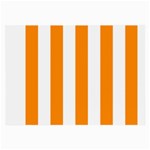Vertical Stripes - White and Dark Orange Large Glasses Cloth (2 Sides)
