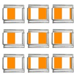 Vertical Stripes - White and Dark Orange 9mm Italian Charm (9 pack)