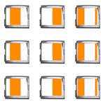 Vertical Stripes - White and Dark Orange Mega Link Italian Charm (9 pack)