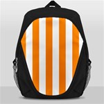 Vertical Stripes - White and Dark Orange Backpack Bag
