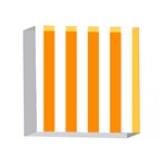 Vertical Stripes - White and Dark Orange 4 x 4  Acrylic Photo Block