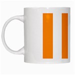 Vertical Stripes - White and Dark Orange White Mug