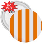 Vertical Stripes - White and Dark Orange 3  Button (100 pack)