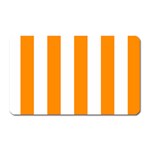 Vertical Stripes - White and Dark Orange Magnet (Rectangular)