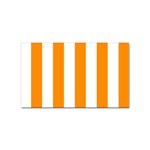 Vertical Stripes - White and Dark Orange Sticker (Rectangular)
