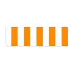 Vertical Stripes - White and Dark Orange Sticker Bumper (10 pack)