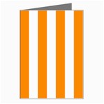Vertical Stripes - White and Dark Orange Greeting Card
