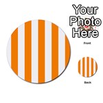 Vertical Stripes - White and Dark Orange Multi-purpose Cards (Round)
