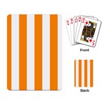 Vertical Stripes - White and Dark Orange Playing Cards Single Design