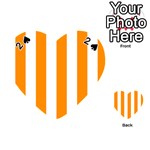 Vertical Stripes - White and Dark Orange Playing Cards 54 (Heart)
