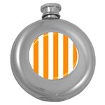 Vertical Stripes - White and Dark Orange Hip Flask (5 oz)