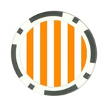 Vertical Stripes - White and Dark Orange Poker Chip Card Guard