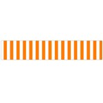 Vertical Stripes - White and Orange Flano Scarf (Large)