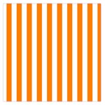 Vertical Stripes - White and Orange Large Satin Scarf (Square)