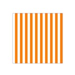 Vertical Stripes - White and Orange Satin Bandana Scarf